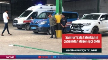 Şanlıurfa'da fabrikanın çatısından düşen işçi öldü