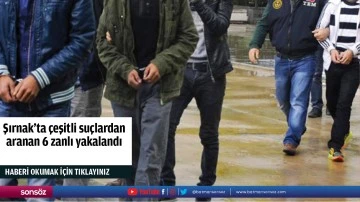 Şırnak'ta çeşitli suçlardan aranan 6 zanlı yakalandı