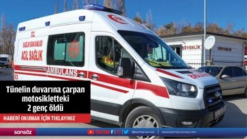 Tünelin duvarına çarpan motosikletteki 2 genç öldü