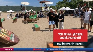 Vali Arslan, Bartın'da çekilen yarışma programının setini ziyaret etti