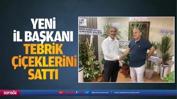 Yeni il başkanı, tebrik çiçeklerini sattı