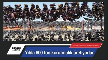 YILDA 600 TON KURUTMALIK ÜRETİYORLAR