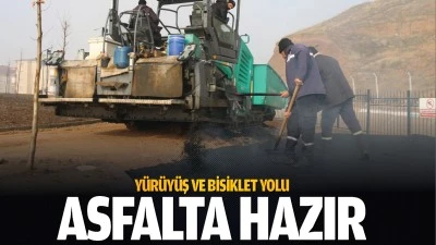 Yürüyüş ve bisiklet yolu, asfalta hazır…