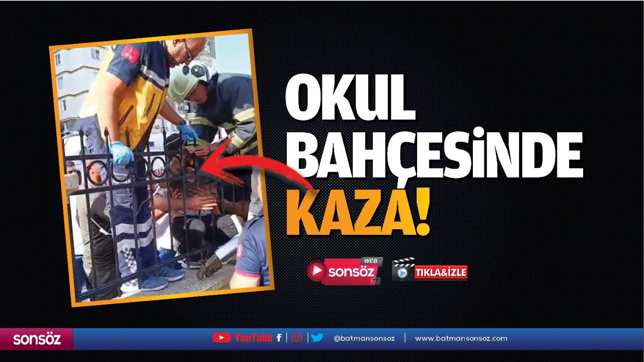 Okul bahçesinde kaza!